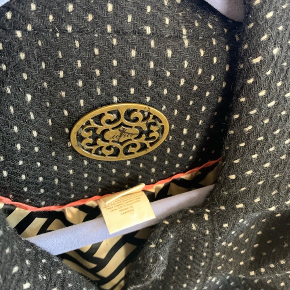 Anthropologie Idra Black Polka Dot Wool Jacket SM - Picture 4 of 4